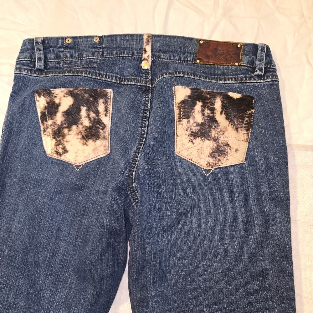 Marc Ecko Y2K Bootcut Jeans - Women Dark Wash Horsehair Pockets Size 31 Western